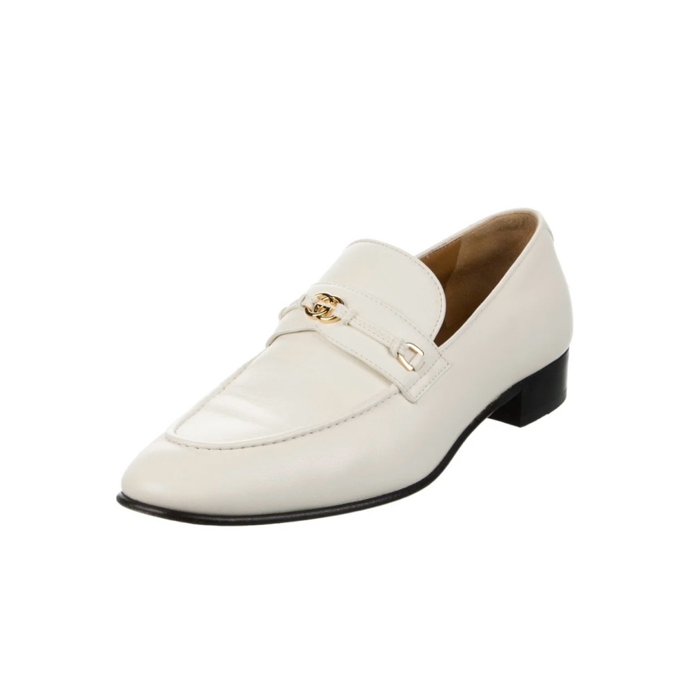 Gucci women’s Double G Logo Leather Loafers